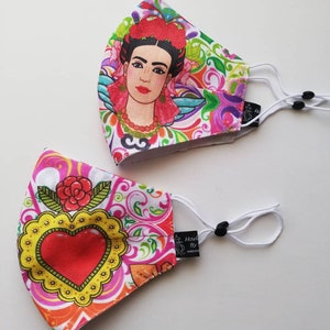 Frida Lover Model Mask, Frida ansiktsmask, Återanvändbar ansiktsmask, Resemask, Anti Dust mask, Frida mask, Frida lovers, Stoffmaske, Masker bild 4