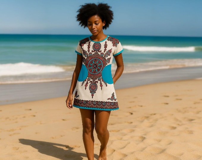 African fabric Tunic, Capulana Tunic, Tunics, Women's Clothing, Blouses, Summer Dress, African Fabric, Original Clothes, African Clothes