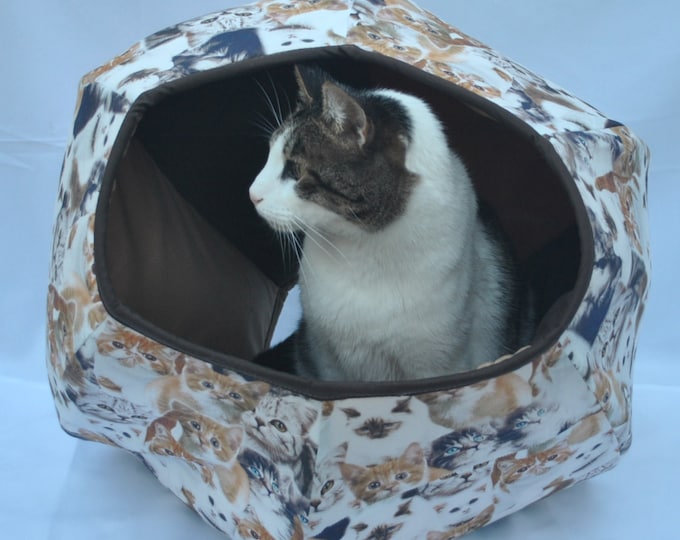 Cat Cave, Cat cave-fabric kittens, Pet supplies, Cat bed, Pet furniture, Pet House, Handmade, Cat Ball. Cat Cave Kittens