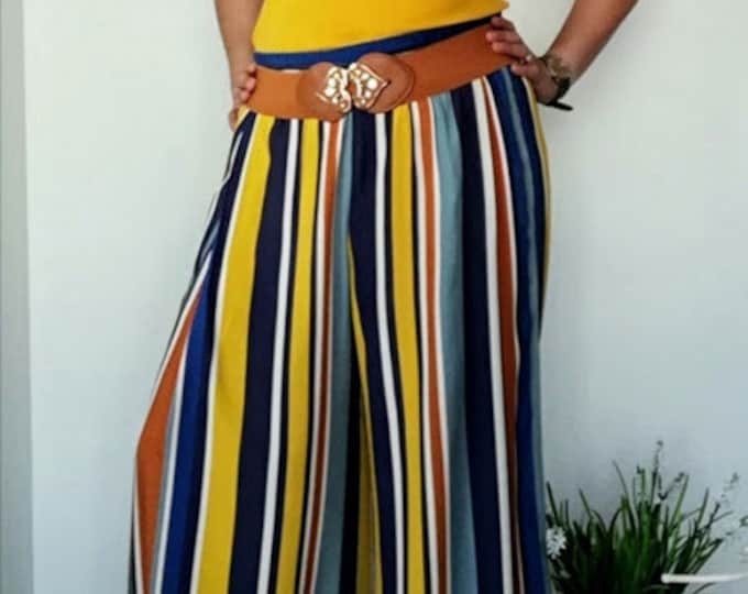 Pants, Striped Pants, Summer Pants, Palazzo Pants, Womens Clothing, Handmade Clothes