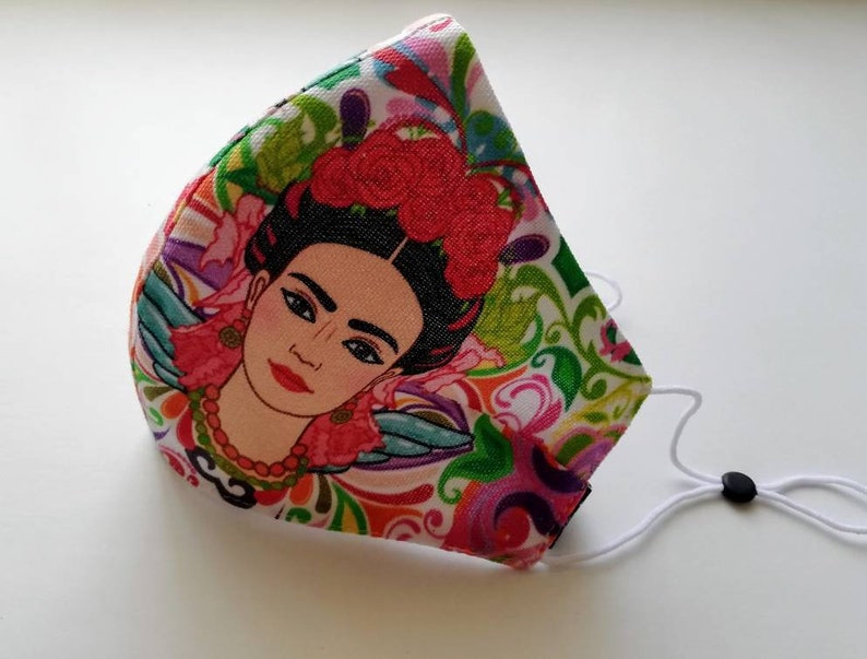 Frida Lover Model Mask, Frida ansiktsmask, Återanvändbar ansiktsmask, Resemask, Anti Dust mask, Frida mask, Frida lovers, Stoffmaske, Masker bild 1