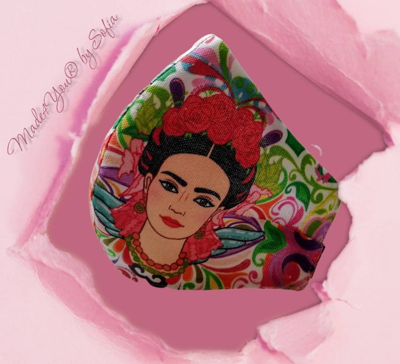 Frida Lover Model Mask, Frida ansiktsmask, Återanvändbar ansiktsmask, Resemask, Anti Dust mask, Frida mask, Frida lovers, Stoffmaske, Masker bild 8