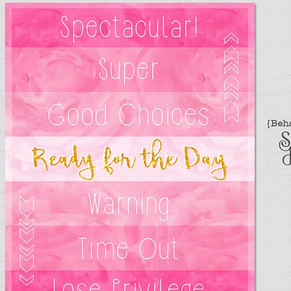 Printable Behavior Chart, DIY Kids Magnet Clip Chart, Home School Color ...
