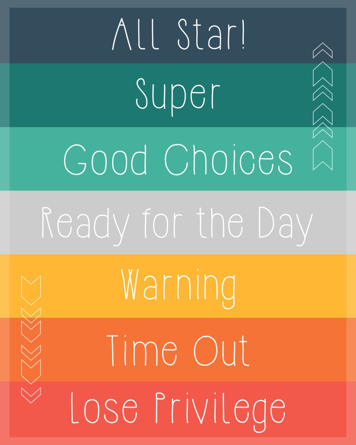 Printable Behavior Chart, DIY Kids Magnet Clip Chart, Home School Color ...