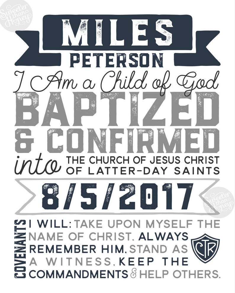 LDS Baptism Printable LDS Baptism Gift Lds Art Baptism - Etsy
