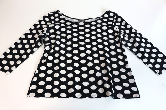 MARIMEKKO Shirt Black White Polka Dot Shirt  Cott… - image 3