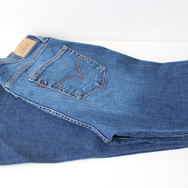 Levis Denim Pants Vintage Indigo Blue Levis 529 Jeans Curvy Boot Cut Vintage LEVIS Denim Trousers  Unisex Grunge Pants 12 Medium