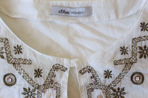 White Folk blouse Embroidered Cotton Tunic  Boho … - image 4