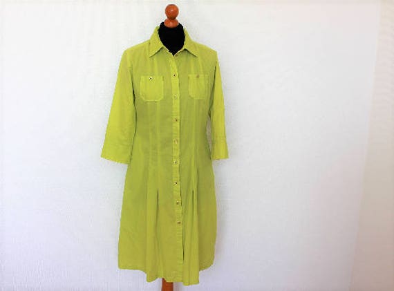 yellow long shirt dress