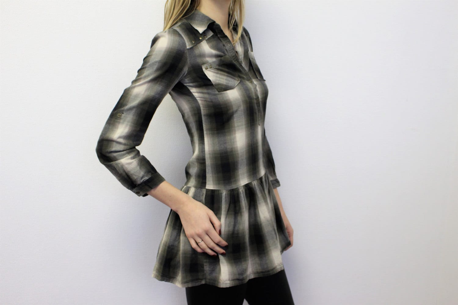 checkered jumper dress