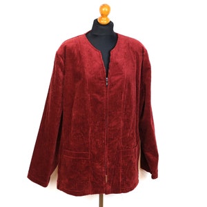 Red Corduroy Jacket Red Corduroy Blazer Womens Red  Cotton Sports Blazer Maroon Corduroy Coat Large  to XXL Size 50