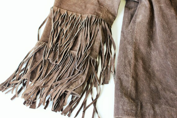 Brown Suede jacket with Fringe Women Genuine Sued… - image 4