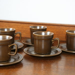 Vintage Stavangerflint Cups with saucers Norway Kitchenalia Retro Vintage - 1970s Stavangerflint Norway Coffee or tea cup and saucer