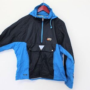 Blau Parka RUKKA hellblau Pullover Kapuzen SkiJacke Snowboard Smock Outerwear Hipster Parka Jacke Windbreaker Half Reißverschluss XL große Größe