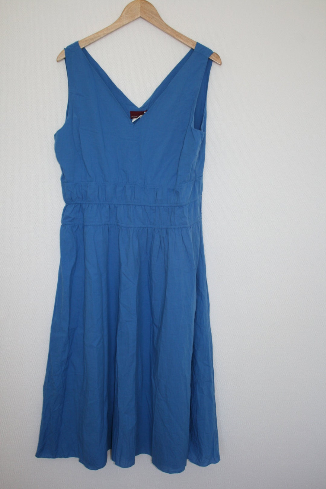 Sleeveless Maxi Dress Blue Cotton With Lining Long Cotton - Etsy