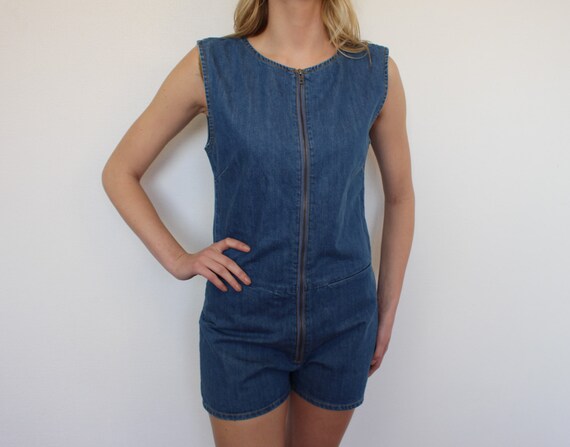 womens denim playsuit