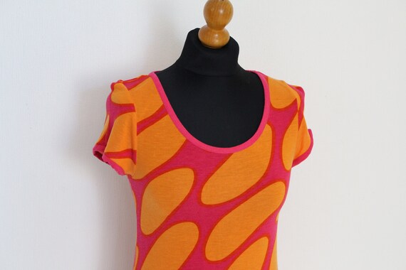 MARIMEKKO Shirt Abstract print Top Red Orange Mar… - image 2