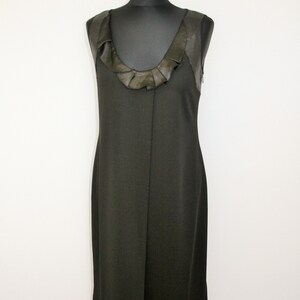 Black Mini Dress Frilled Black Silk Mini Dress Coctail Sexy Party Dress Elegant Silky Black Evening Dress Sleeveless  Size Small to Medium