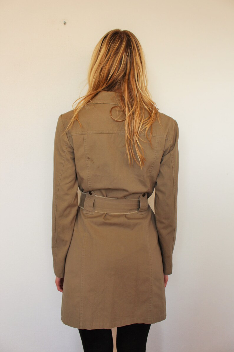 Cotton Trench Coat Womens Khaki Military Denim Trench Coat Etsy