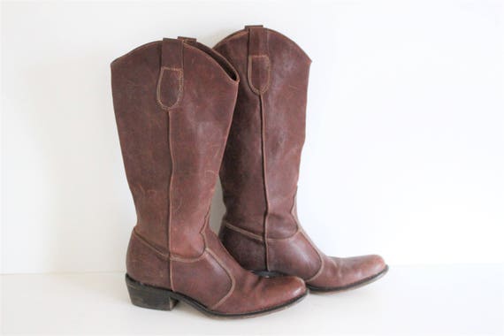 Cowboy Boots Brown Leather Womens 