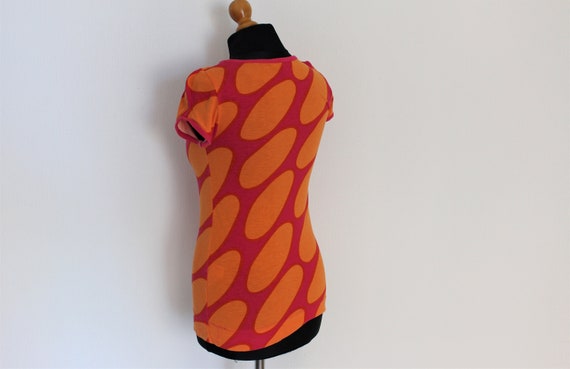 MARIMEKKO Shirt Abstract print Top Red Orange Mar… - image 3