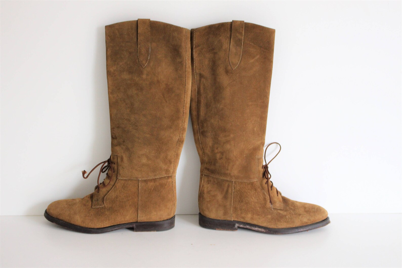 Tall Brown Leather Womens Riding Boots DON DONNA Brown