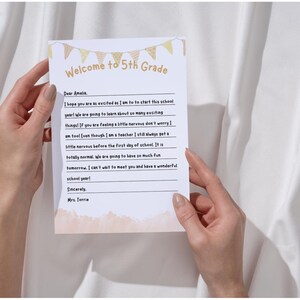 Carta de bienvenida del maestro para el primer día de clases - Carta de bienvenida para estudiantes - Carta personalizable y editable para el maestro - Carta de bienvenida a la clase