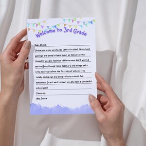 Carta de bienvenida del maestro para el primer día de clases - Carta de bienvenida para estudiantes - Carta personalizable y editable para el maestro - Carta de bienvenida a la clase
