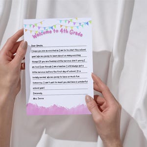 Carta de bienvenida del maestro para el primer día de clases - Carta de bienvenida para estudiantes - Carta personalizable y editable para el maestro - Carta de bienvenida a la clase