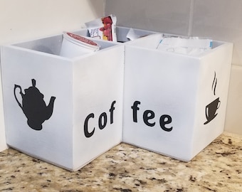 Coffee Bar Box Storage,  Kitchen Storage Boxes, Farmhouse Charm. Countertop Storage, K-cup Storage, Farmhouse Kitchen, Coffee Station