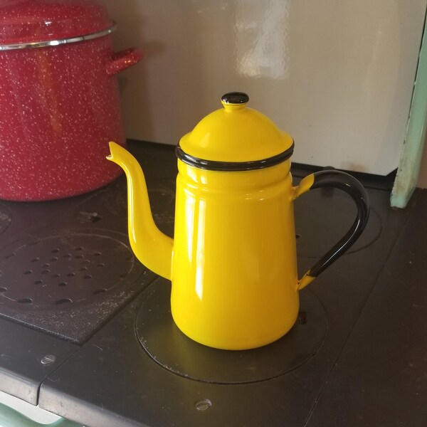Yellow Coffee Pot Etsy