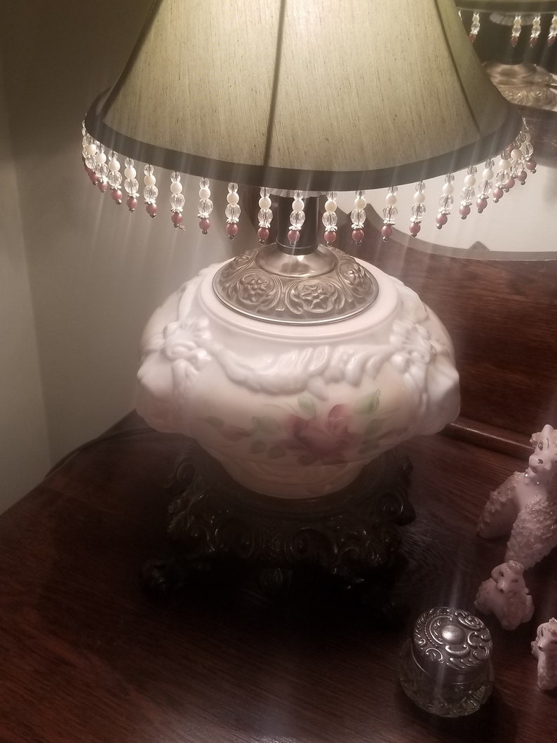 Table Lamp, Victorian Lamp, Night Light Lamp, Vintage Table Lamp, Hurricane Lamp, Night Stand Lamp, Unique Lamp Bild 7