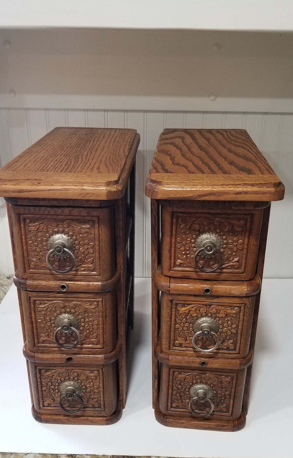 One Vintage Stack of Three Drawers Sewing Machine Drawers Etsy