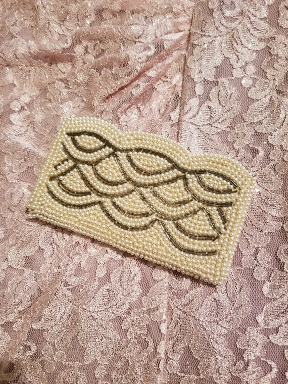 Vintage White Beaded Clutch Purse, Formal Clutch … - image 1