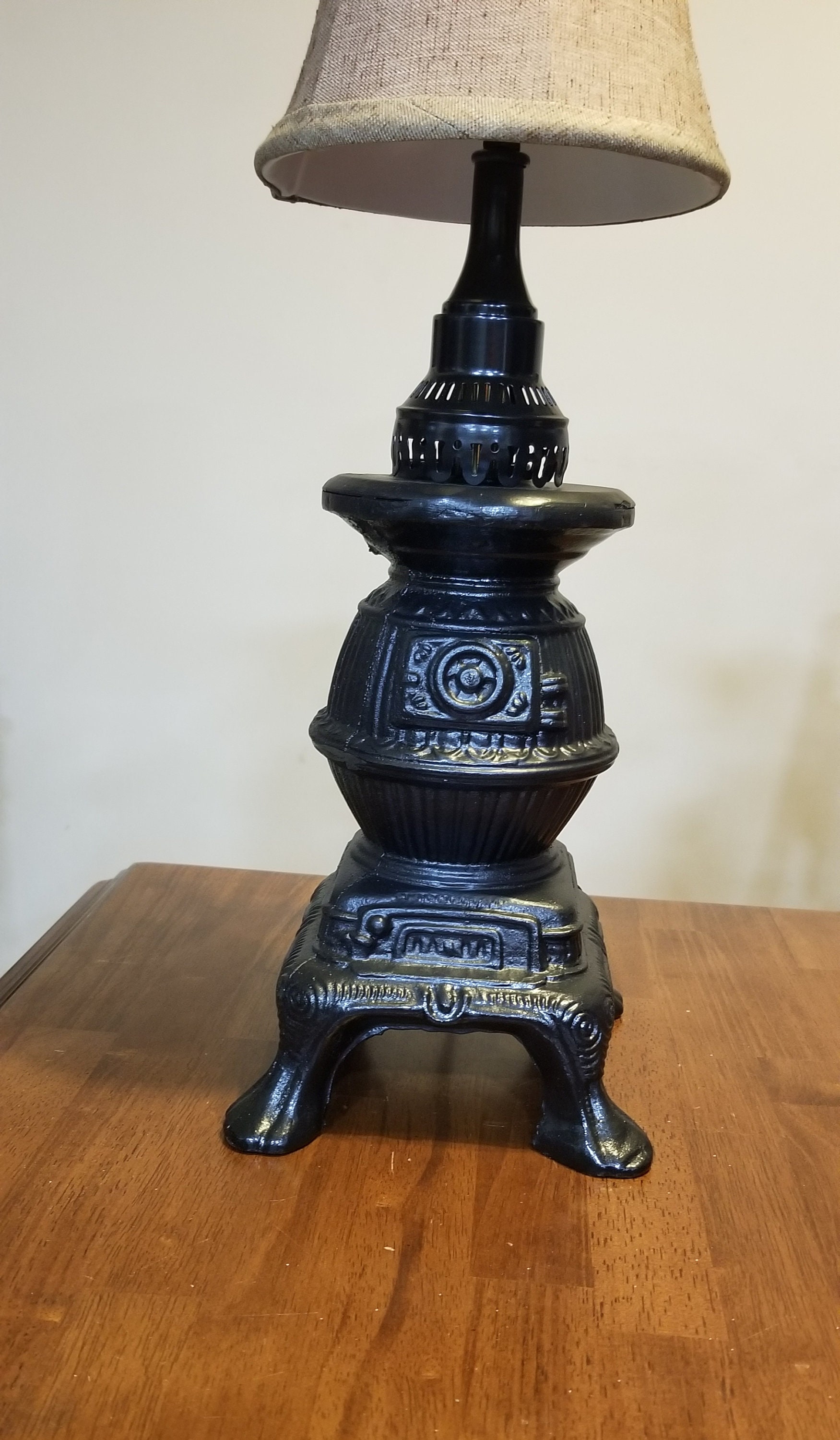 Antique Stove Lamp Cast Aluminum Stove Lamp Reading Lamp Etsy