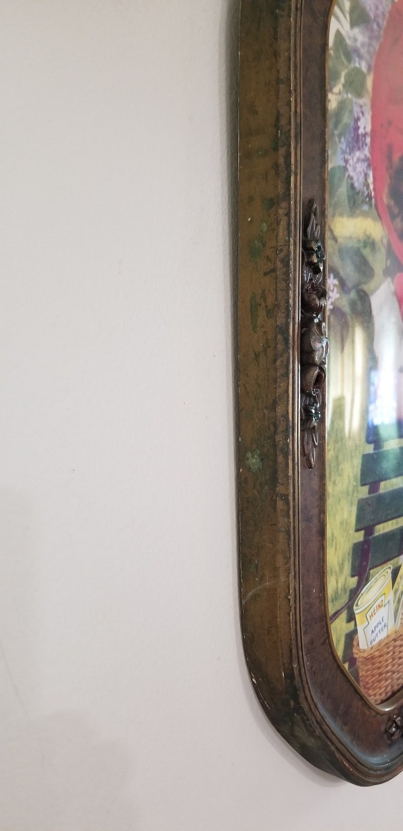 Vintage Oval Picture Frame Bubble Glass Domed Glass Antique Etsy