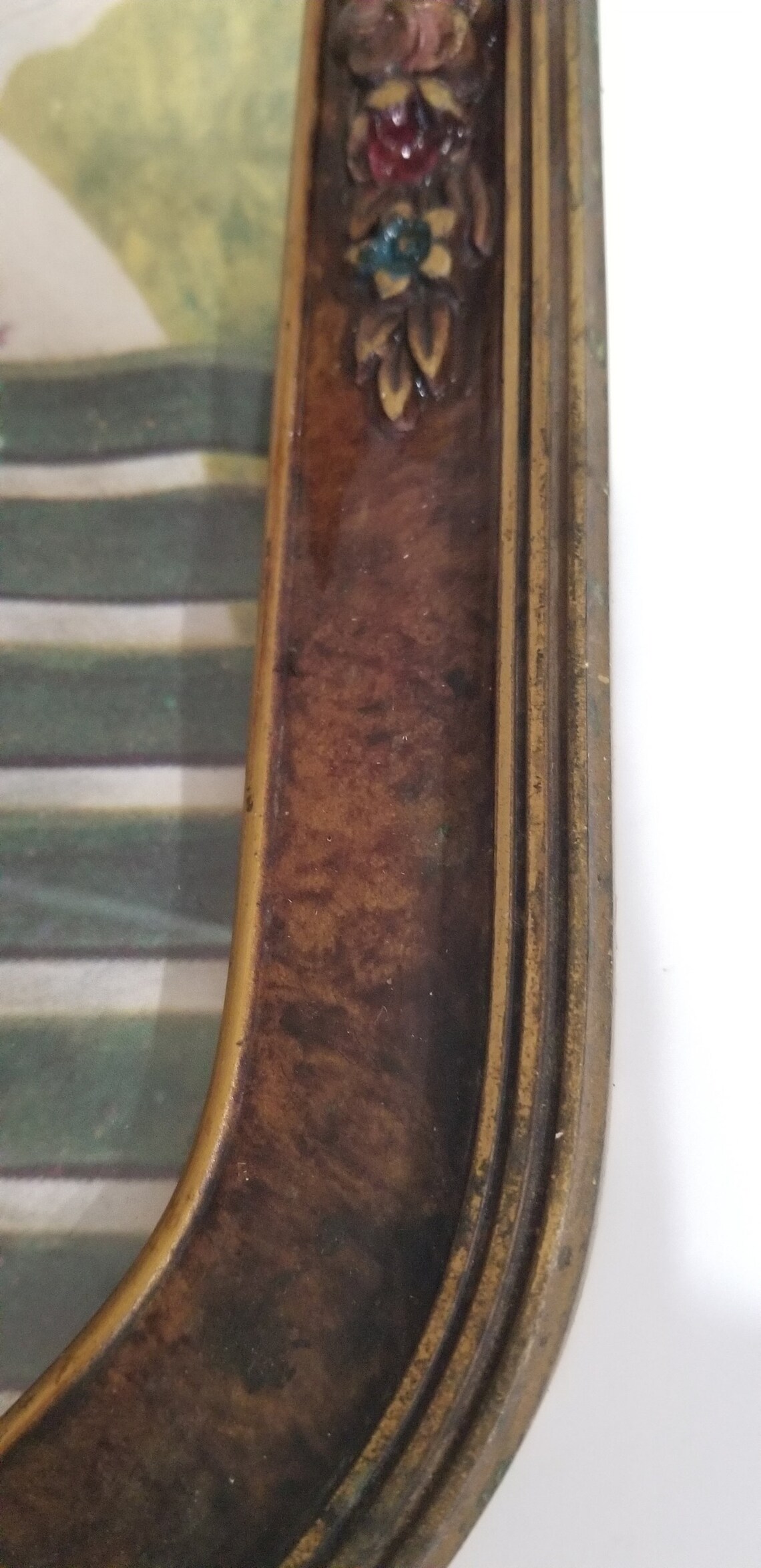 Vintage Oval Picture Frame Bubble Glass Domed Glass Antique Etsy