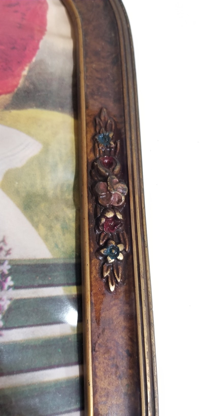 Vintage Oval Picture Frame Bubble Glass Domed Glass Antique Etsy