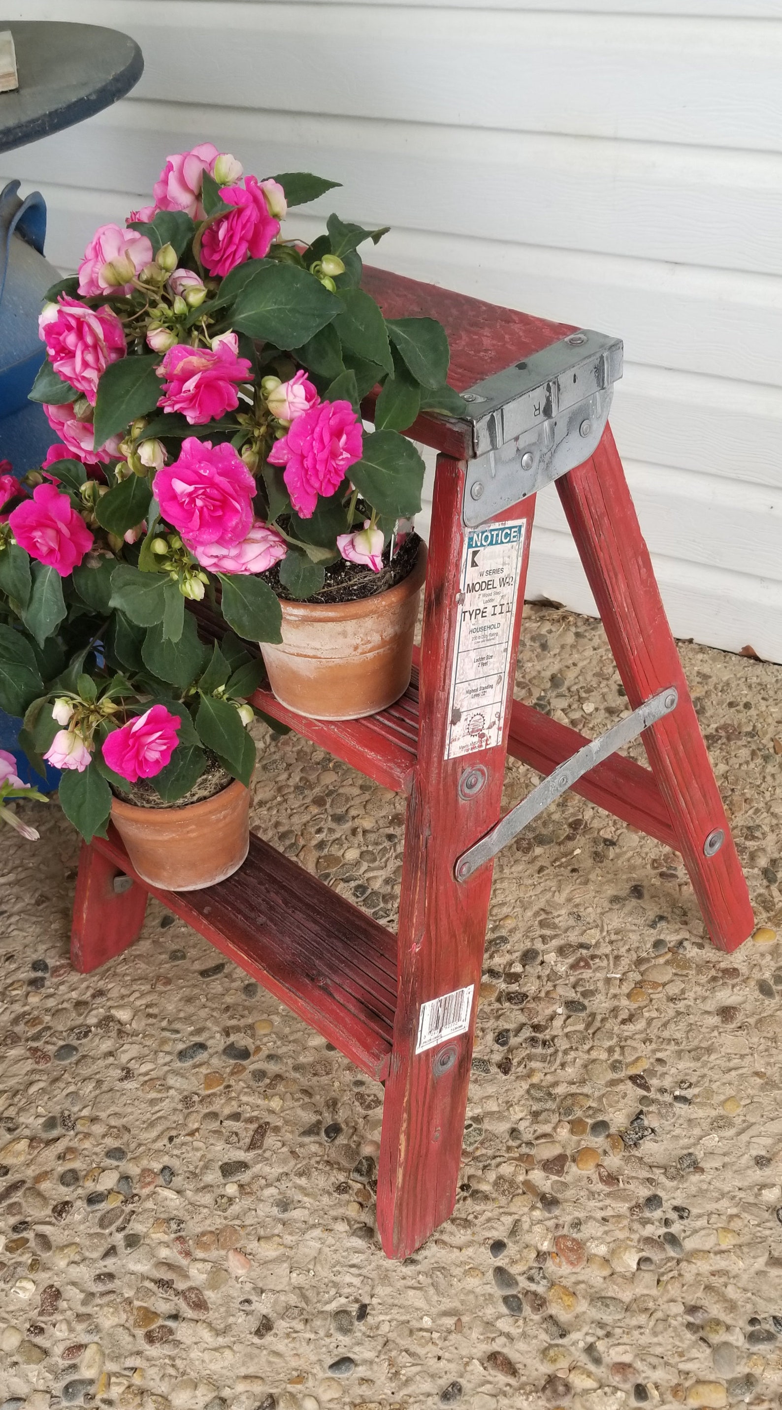 Vintage Step Ladder Flower Stand Indoor Plant Stand Porch Etsy