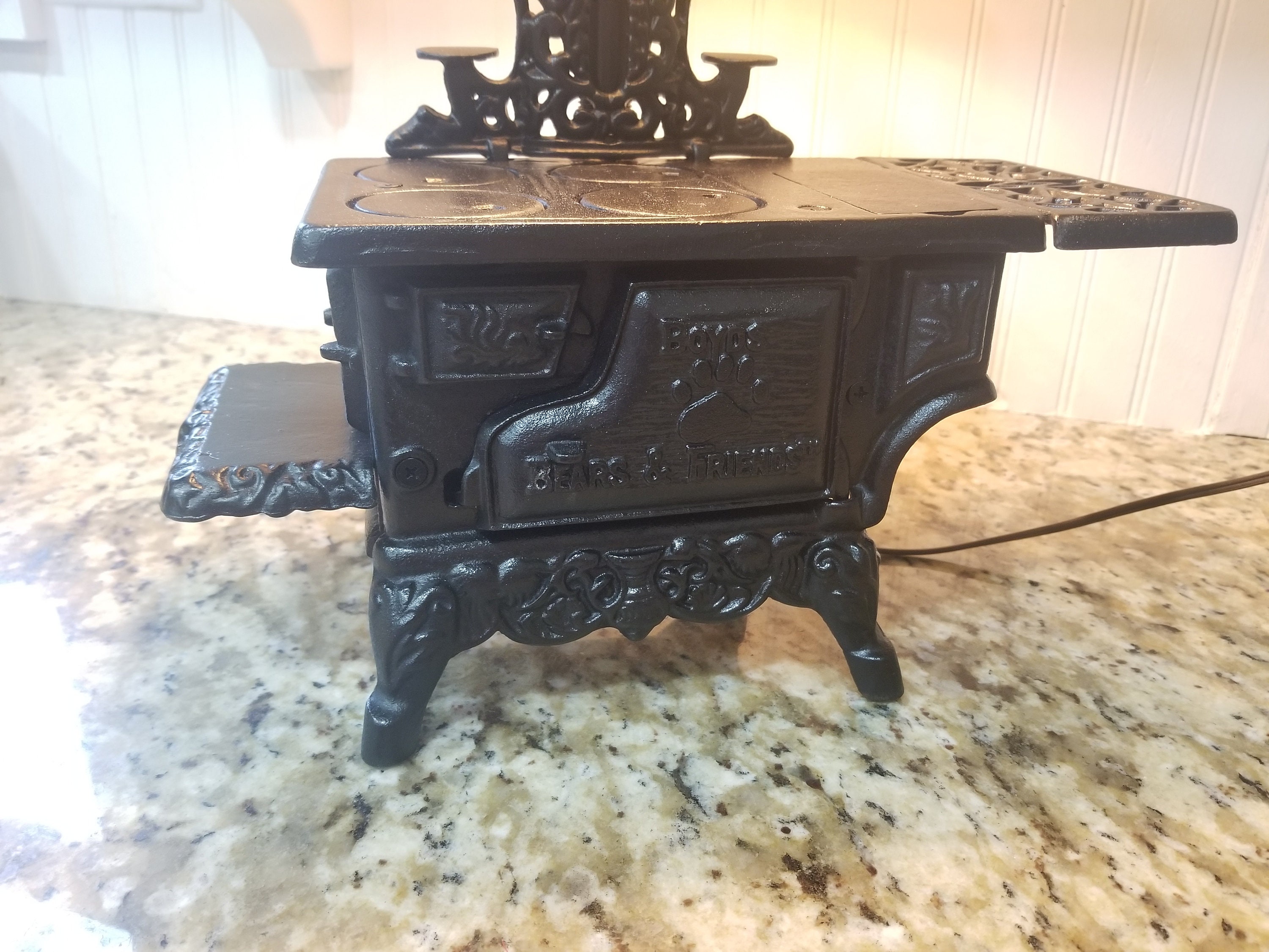 Antique Stove Lamp Wood Cook Stove Lamp Reading Lamp Wood Etsy