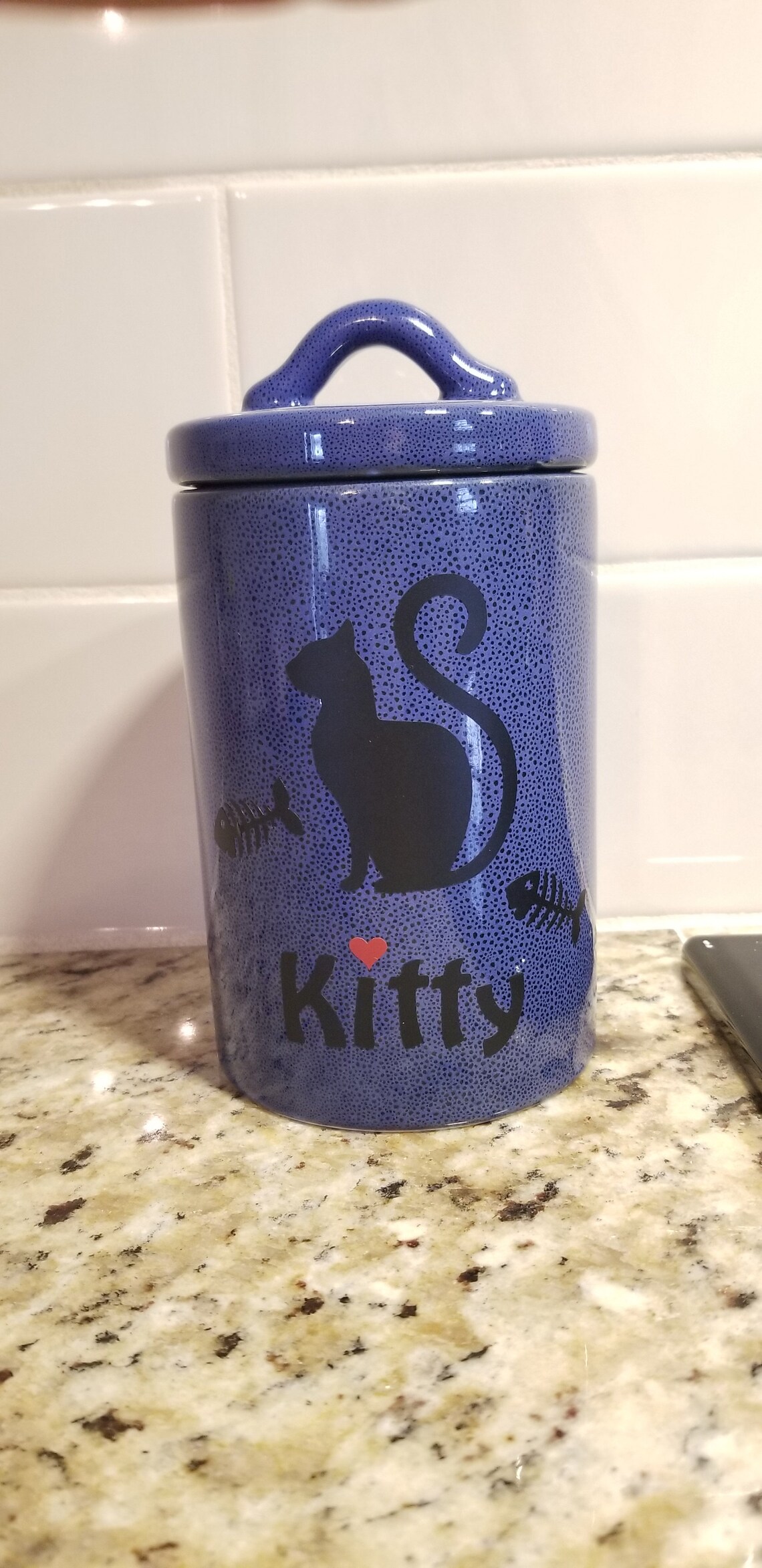 Small Sized Ceramic Canister Cat or Kitty Treats Ceramic Etsy