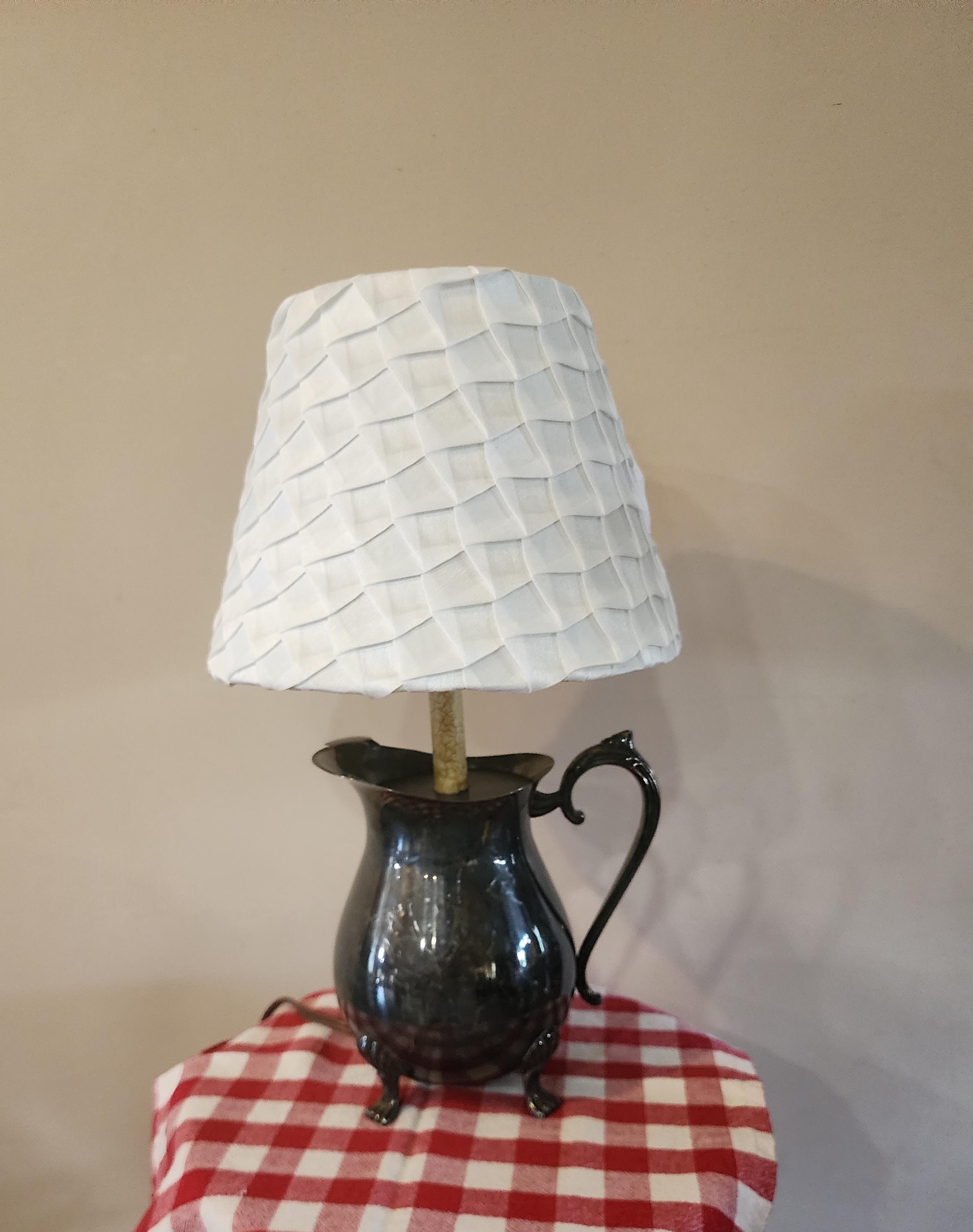 Re-purposed Silver Tea Kettle Pitcher Lamp #11, Table Lamp, Reading Lamp, Upcycled, Vintage Coffee Pot, Metal Lamp, Kitchen Lamp