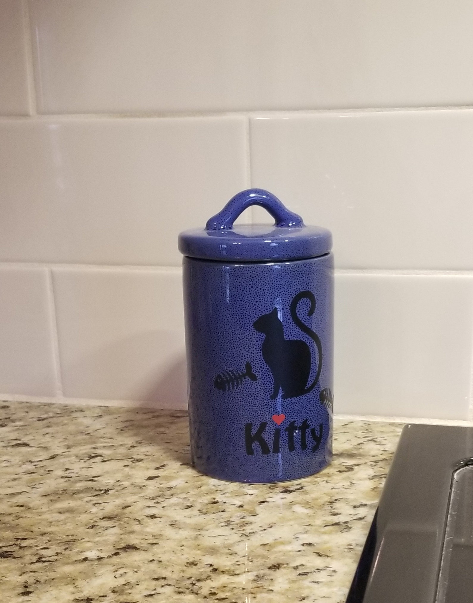 Small Sized Ceramic Canister Cat or Kitty Treats Ceramic Etsy