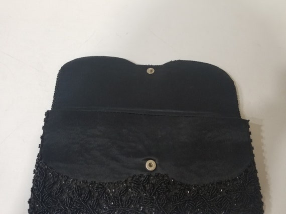 Vintage Black Beaded Clutch Purse, Formal Clutch … - image 5