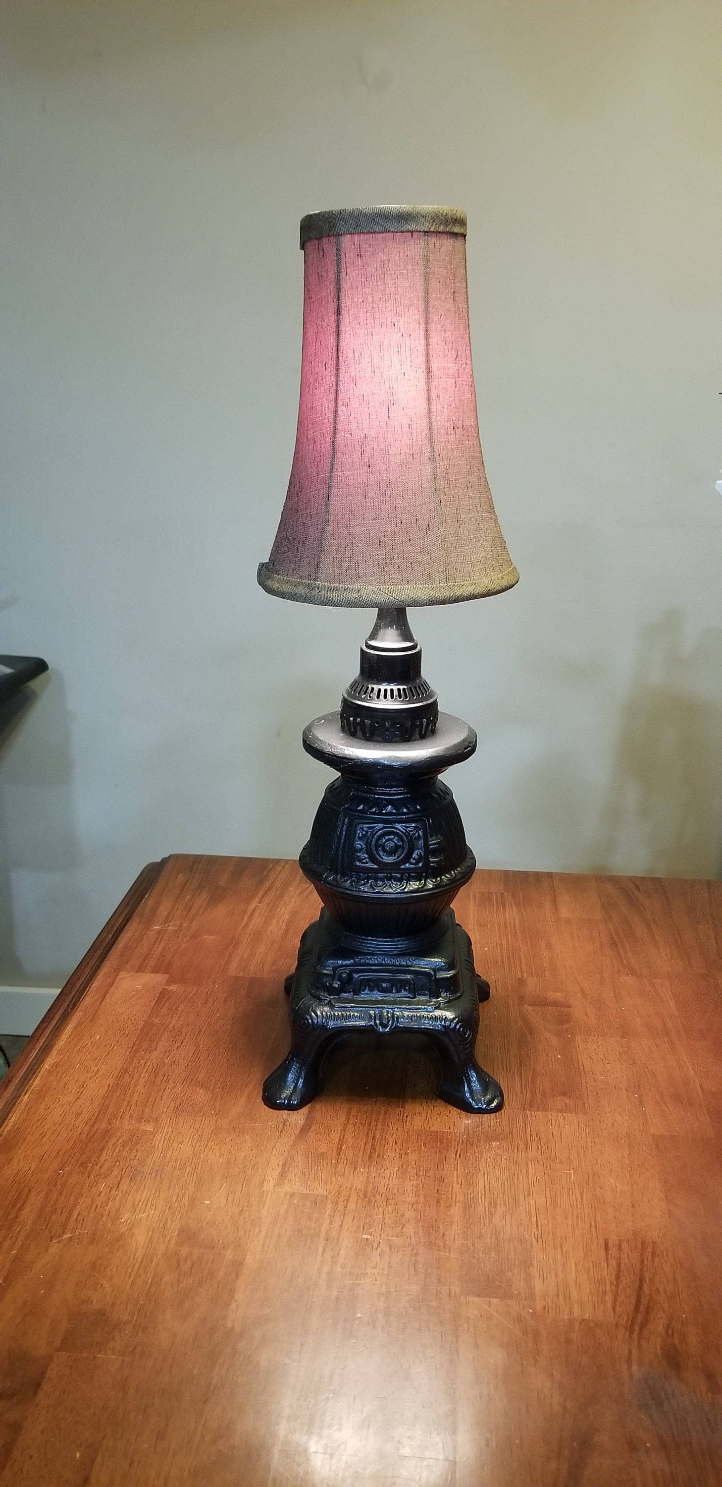 Antique Stove Lamp Cast Aluminum Stove Lamp Reading Lamp Etsy