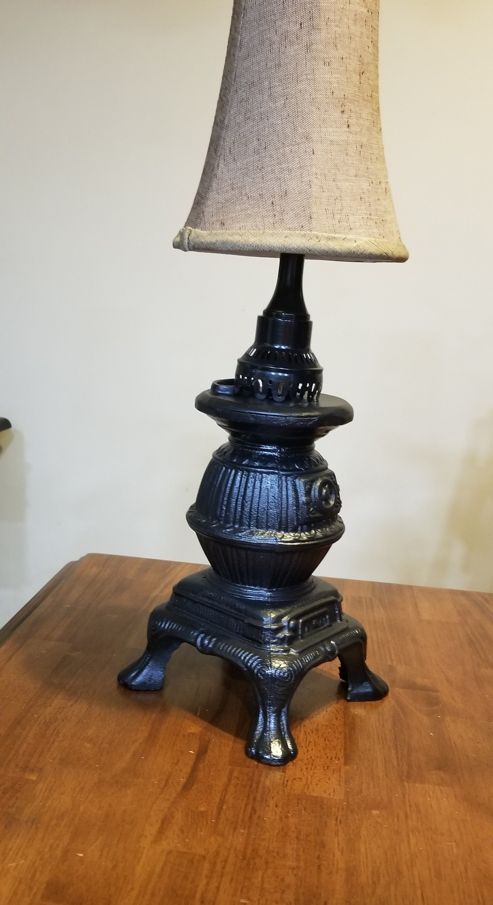 Antique Stove Lamp Cast Aluminum Stove Lamp Reading Lamp Etsy