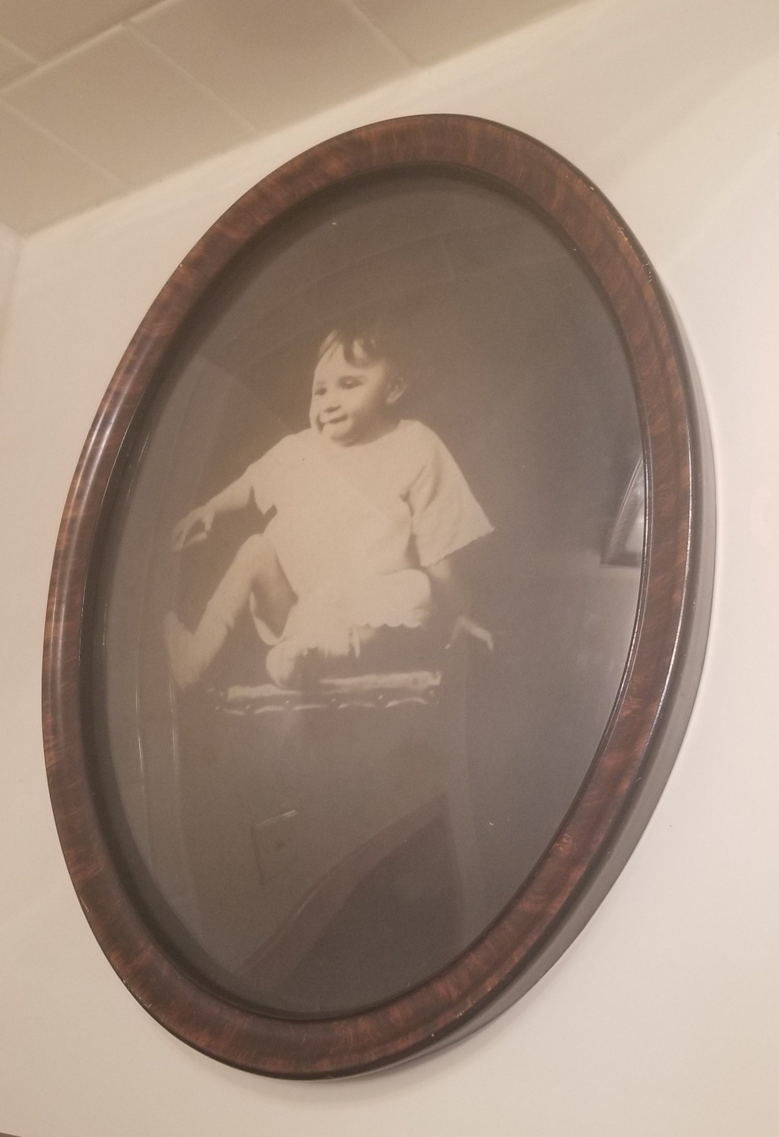 Vintage Oval Picture Frame Bubble Glass Domed Glass Antique Etsy