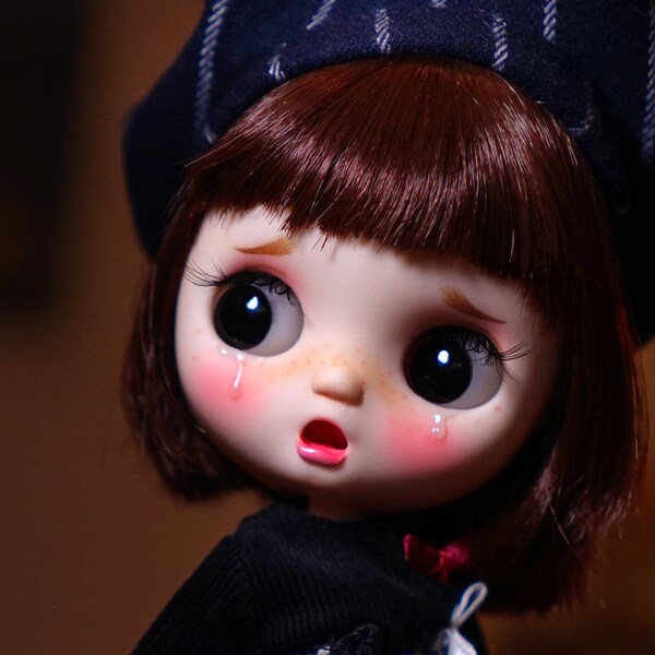 PJdolls- #243[Cry Baby] Custom Middie Blythe Doll ブライス/OOAK, handmade blythe custom/PJ DOLLS