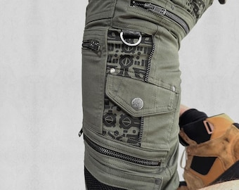 THETA Light Olive Cargo Shorts | Psytrance Festivals Goa