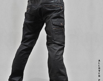 Psy Maze Cargo Pants Black - Techwear - Festival Psytrance - Multi Pocket Rave Pants